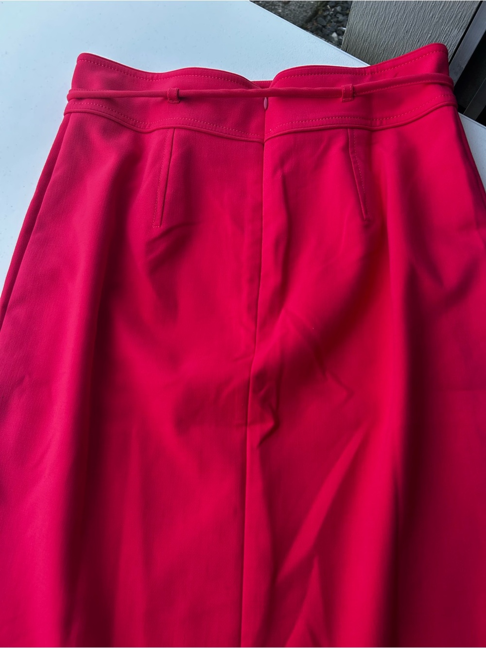 Women’s Red Drawstring Waist Pencil Skirt new - Picture 5 of 9